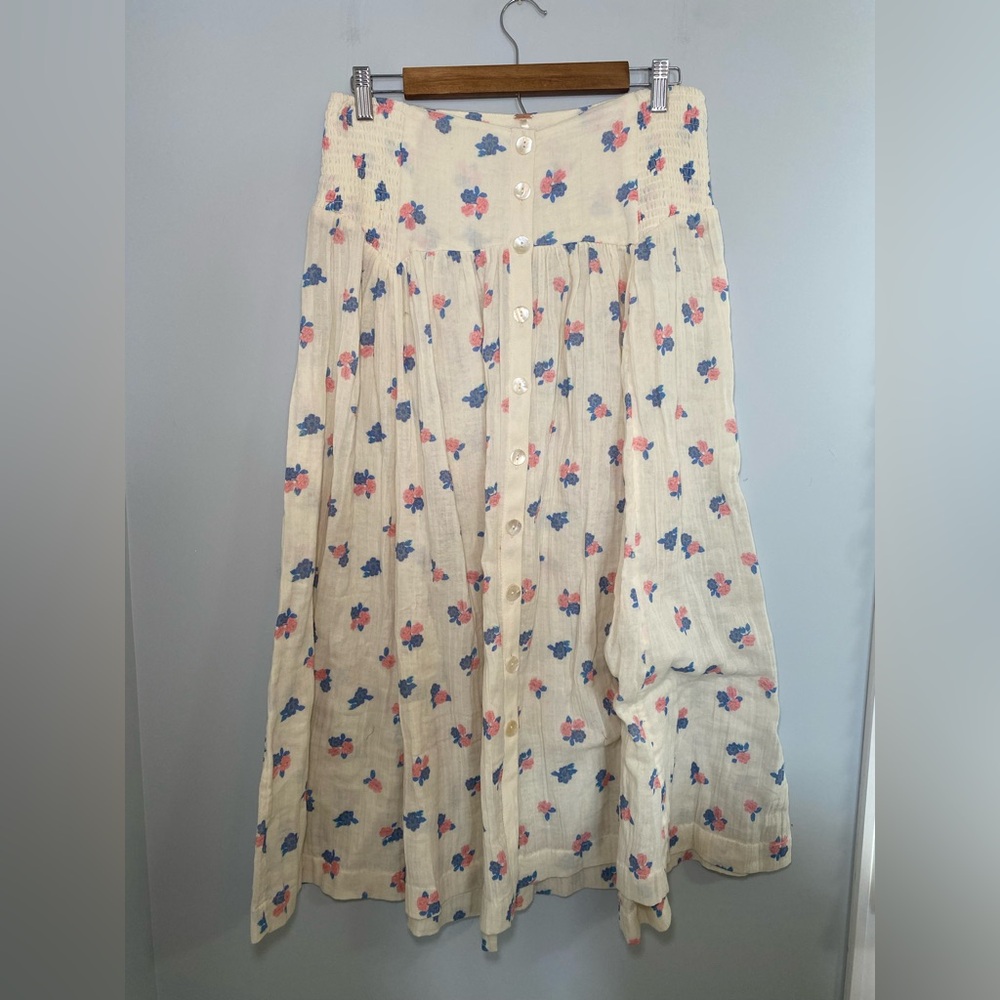 Free People Iris Corset Skirt Floral 100% Cotton Size M - Picture 2 of 9